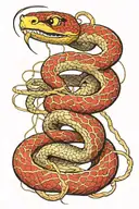 kintsugi snake wrapped tattoo design idea