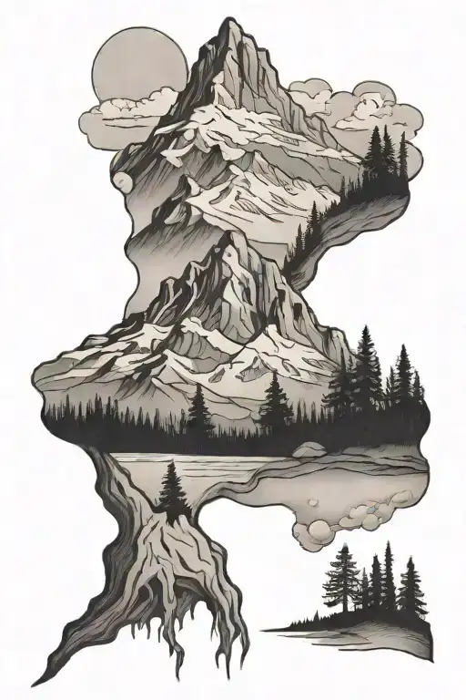 pacific northwest mountian tattoo design idea