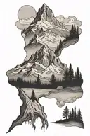 pacific northwest mountian tattoo design idea