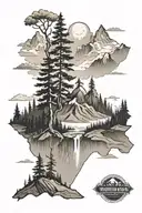 pacific northwest mountian tattoo design idea