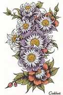 aster flower tattoo design idea
