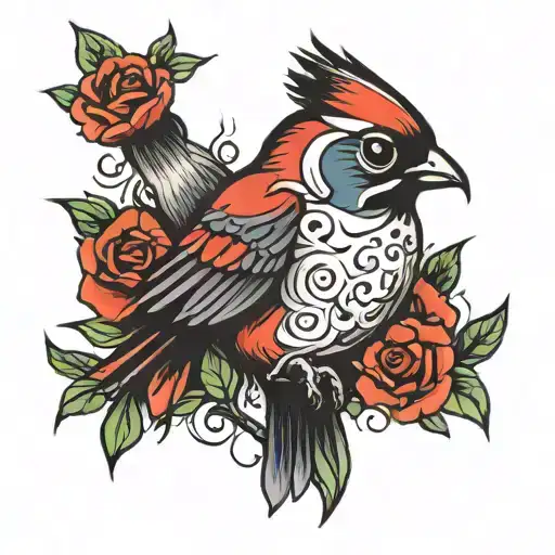 Bird with Elvis   tattoo design idea