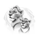 simba and nala tattoo for couple tattoo design idea
