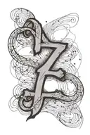 ekg line with initials: "P" "L" "R", "D", "J", "E" tattoo design idea