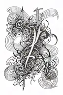 ekg line with initials: "P" "L" "R", "D", "J", "E" tattoo design idea