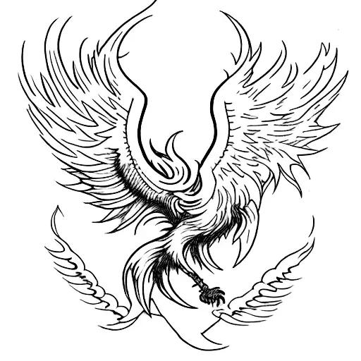 Certainly! The phoenix rising from the ashes can be the central focus of the tattoo, depicted in bold lines and vibrant  tattoo design idea
