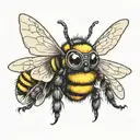 Ghost Bumblebee Cute tattoo design idea
