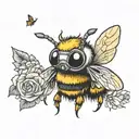 Ghost Bumblebee Cute tattoo design idea