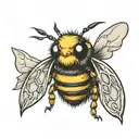 Ghost Bumblebee Cute tattoo design idea