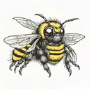 Ghost Bumblebee Cute tattoo design idea