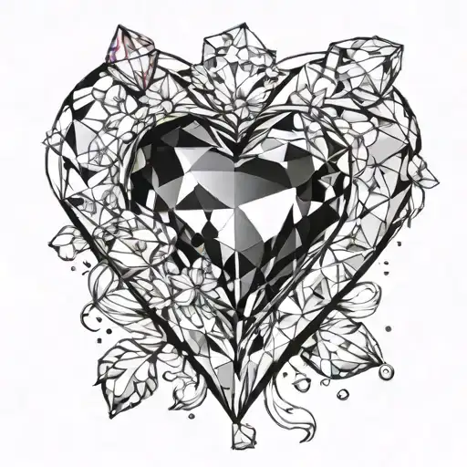 diamonds shaped in a heart that bleeds  tattoo design idea