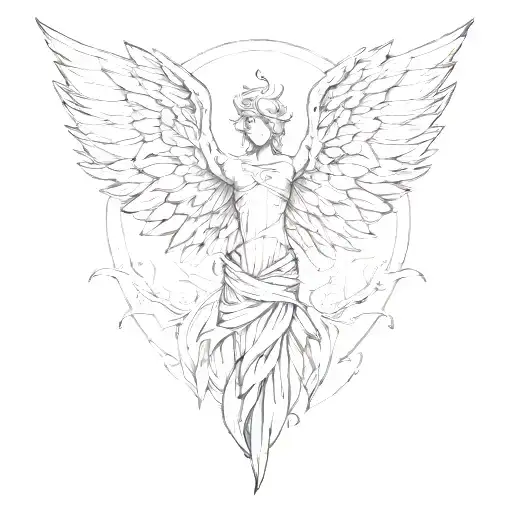 proverbs 18 24 angle wings spread wide tattoo design idea