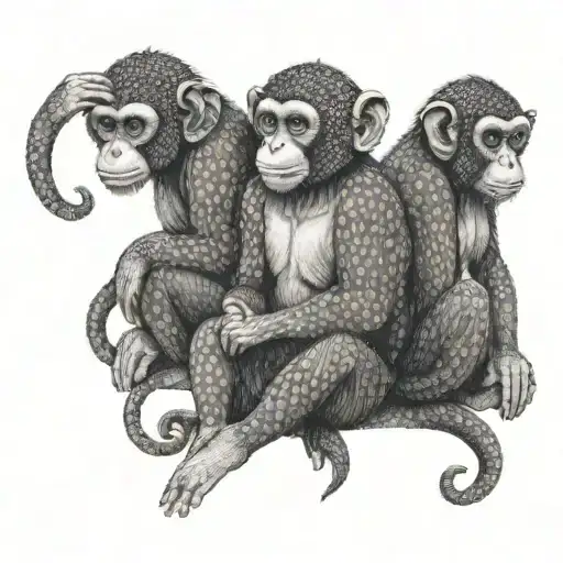 3 monkeys 🙉🙊🙈 tattoo design idea