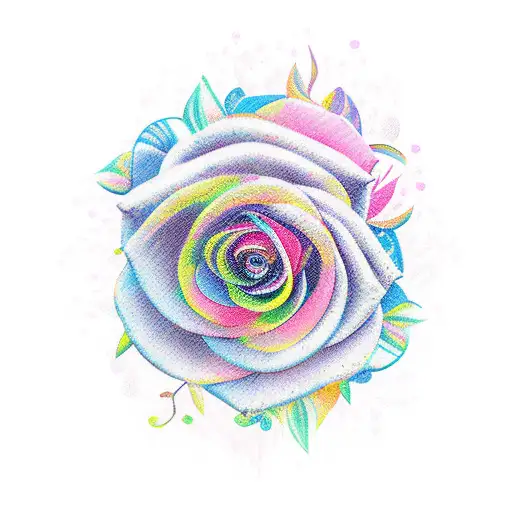 Prism and flowers  tattoo design idea
