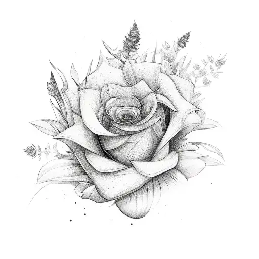 Prism and flowers  tattoo design idea