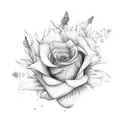 Prism and flowers  tattoo design idea