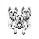 3 headed dog tattoo design idea