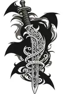 katana sword cybersigilism tribal upper back tattoo design idea