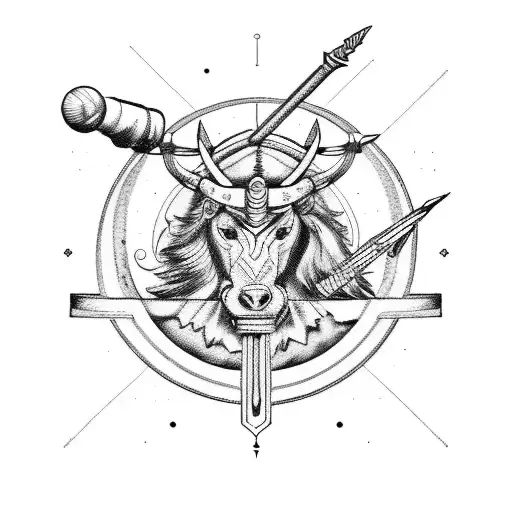 sagittarius with jupiter tattoo design idea