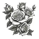 roses bible verse incorporated tattoo design idea