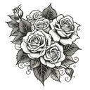 roses bible verse incorporated tattoo design idea