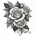 roses bible verse incorporated tattoo design idea
