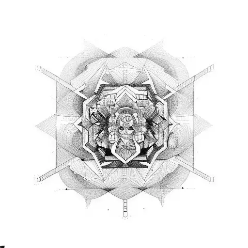 word perspective and budah meditation microrealism tattoo design idea