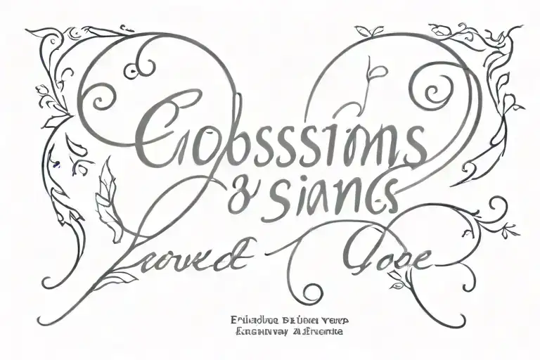 colossians 3:2 bible verse written tattoo design idea