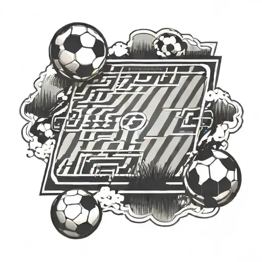 soccer field on a sign with tactics tattoo design idea