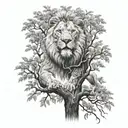 lion into tree optical illusion tattoo tattoo design idea