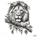 lion into tree optical illusion tattoo tattoo design idea