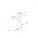 big normal tree with roots in underground, and a lion's face look at the right side in tree crown tattoo design idea