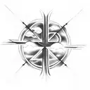 Christian Cross and clouds tattoo design idea