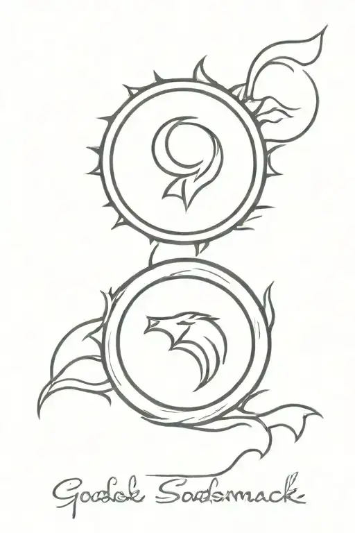 Godsmack Symbol with sun and moon kissing within the circle tattoo design idea
