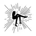 person surrounded by light rays  tattoo design idea