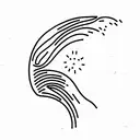 person surrounded by light rays  tattoo design idea