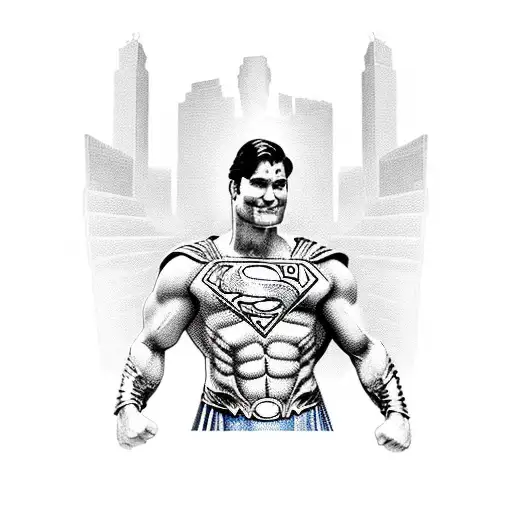 roman superman tattoo design idea