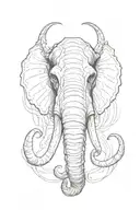 mammoth head facing forward tattoo design idea