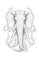 mammoth head facing forward tattoo design idea