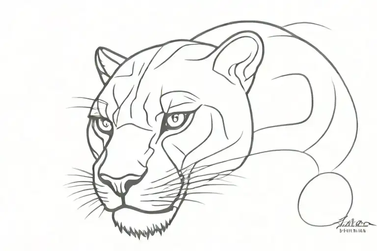 panther head  tattoo design idea