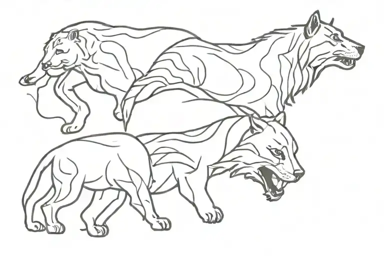 Panther, Wolf, Bear, Longhorn, Bulldog, Knight, Bronco, Tiger  tattoo design idea