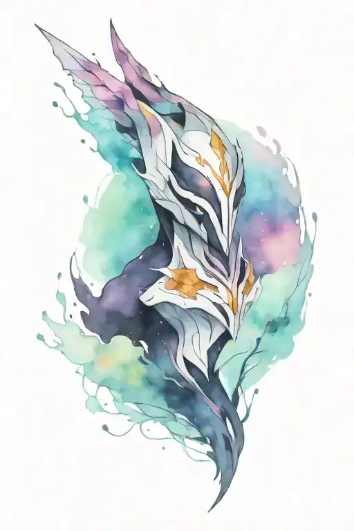 Dark Cosmic Jhin League tattoo design idea