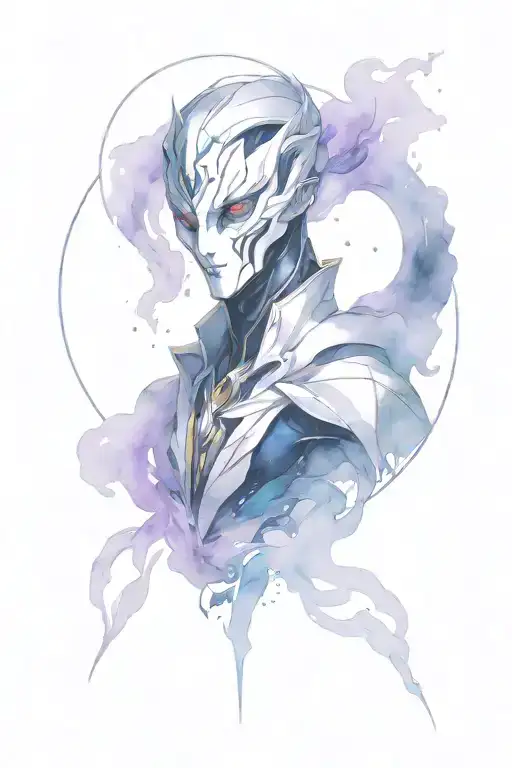 Dark Cosmic Jhin League tattoo design idea