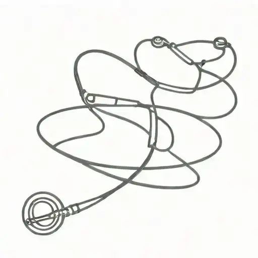 stretched out stethoscope tattoo design idea