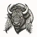 bison head  tattoo design idea