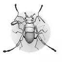 ant with rucksack tattoo design idea