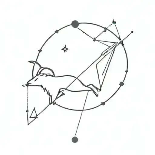 Capricorn constellation merging together the leo zodiac sign tattoo design idea
