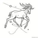 Capricorn constellation merging together the leo zodiac sign tattoo design idea