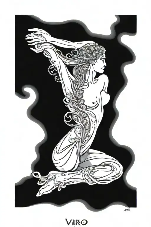 virgo  narrow vertical spine tattoo tattoo design idea