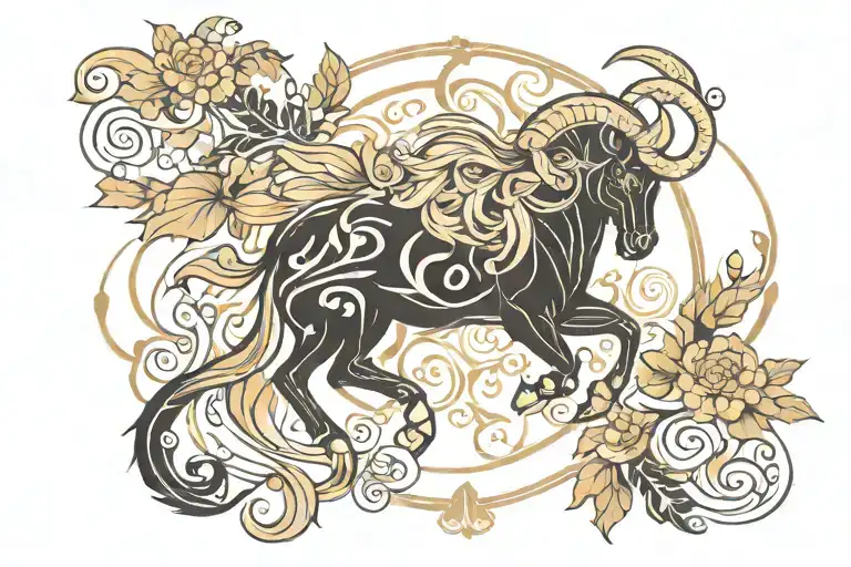 virgo, taurus, scorpio zodiac sign tattoo design idea